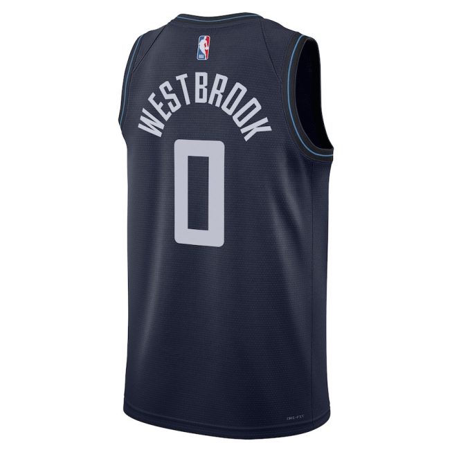 Russell Westbrook 0 LA Clippers 2023/24 City Edition Swingman Jersey - Navy - Image 3