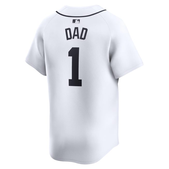 Detroit Tigers #1 Dad Home Limited Jersey - White - Image 3