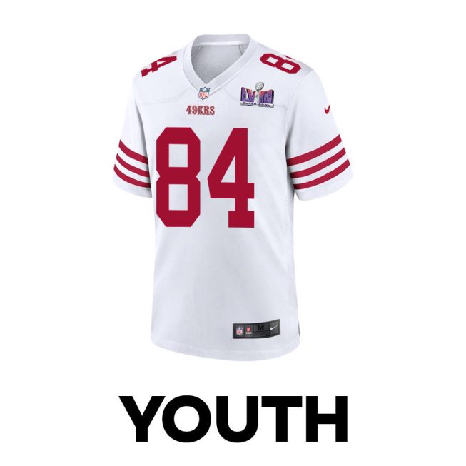Chris Conley 84 San Francisco 49ers Super Bowl LVIII Patch Game YOUTH Jersey - White - Image 2