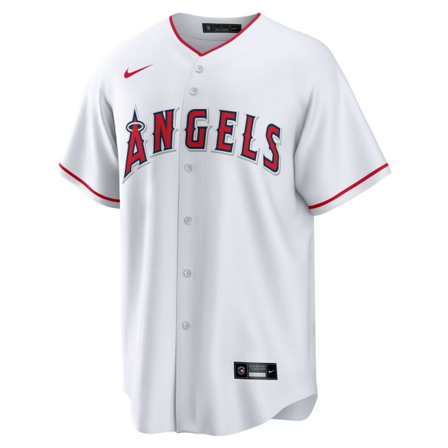 Mike Trout Los Angeles Angels Home Replica Player Name Jersey - White - Image 2