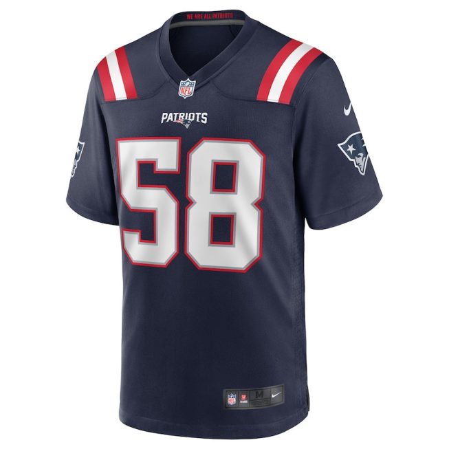 Anfernee Jennings 58 New England Patriots Men Team Game Jersey - Navy - Image 2