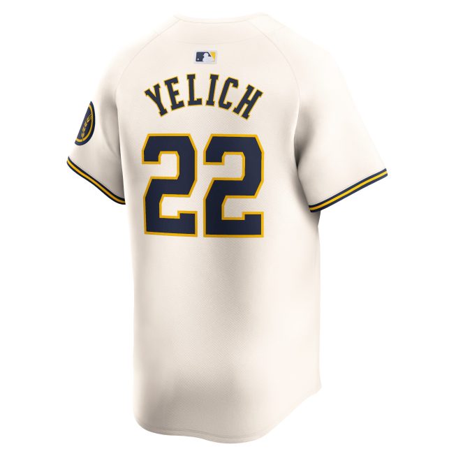 Christian Yelich Milwaukee Brewers Home Limited Player Jersey - Cream - Image 3