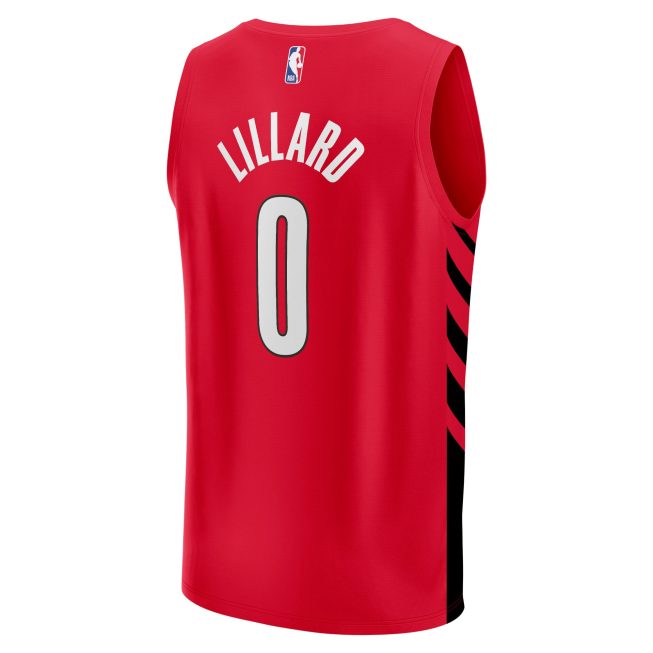 Damian Lillard Portland Trail Blazers Fanatics Fast Break Replica Player Jersey - Statement Edition - Red - Image 3