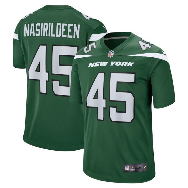Hamsah Nasirildeen 45 New York Jets Men Game Jersey - Gotham Green