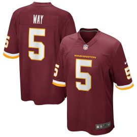 Tress Way 5 Washington Commanders Team Men Game Jersey - Burgundy