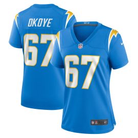 CJ Okoye Los Angeles Chargers Women's Team Game Jersey - Powder Blue