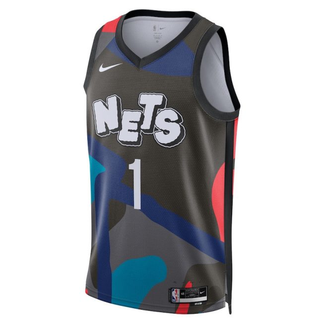 Mikal Bridges 1 Brooklyn Nets 2023/24 City Edition Swingman Jersey - Black - Image 2
