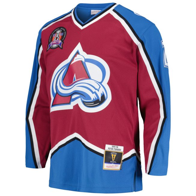 Peter Forsberg Colorado Avalanche Mitchell & Ness 1995/96 Blue Line Player Jersey - Burgundy - Image 2