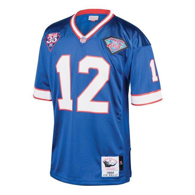 Jim Kelly Buffalo Bills 1994 Mitchell & Ness Authentic Throwback Retired Player Jersey - Royal - Image 2