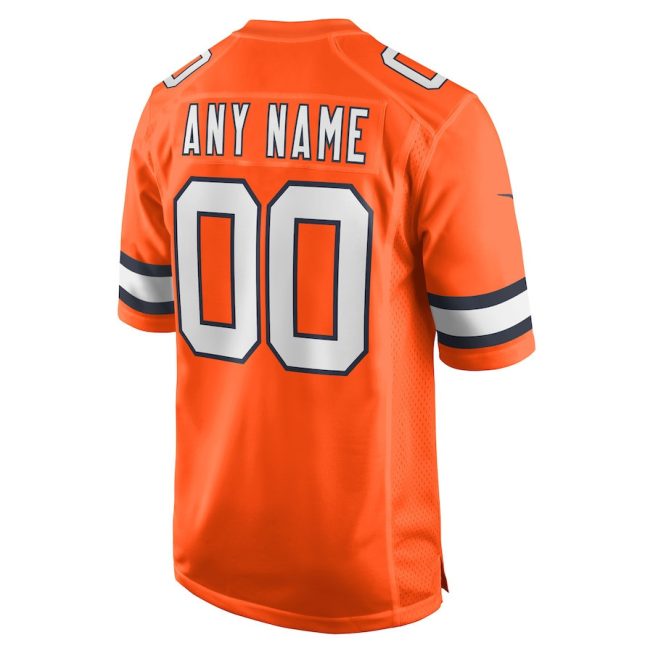 Denver Broncos Custom Alternate Men Game Jersey - Orange - Image 3