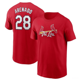 Nolan Arenado 28 St. Louis Cardinals 2024 City Connect Fuse Name & Number T-Shirt - Red
