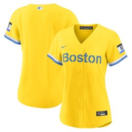 Boston Red Sox Women's City Connect Replica Jersey - Gold/Light Blue