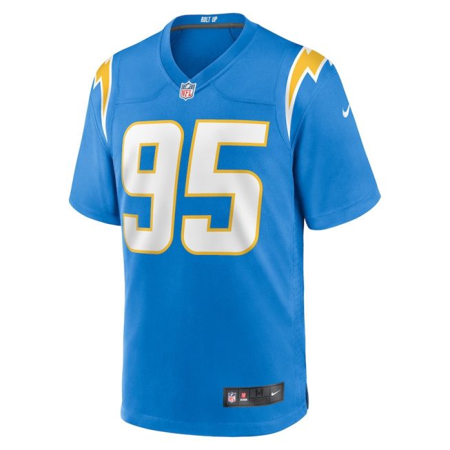 Nicholas Williams 95 Los Angeles Chargers Men Game Jersey - Powder Blue - Image 2