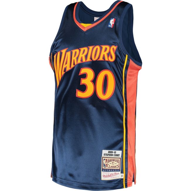 Stephen Curry Golden State Warriors Mitchell & Ness 2009/10 Hardwood Classics Authentic Jersey - Navy - Image 2