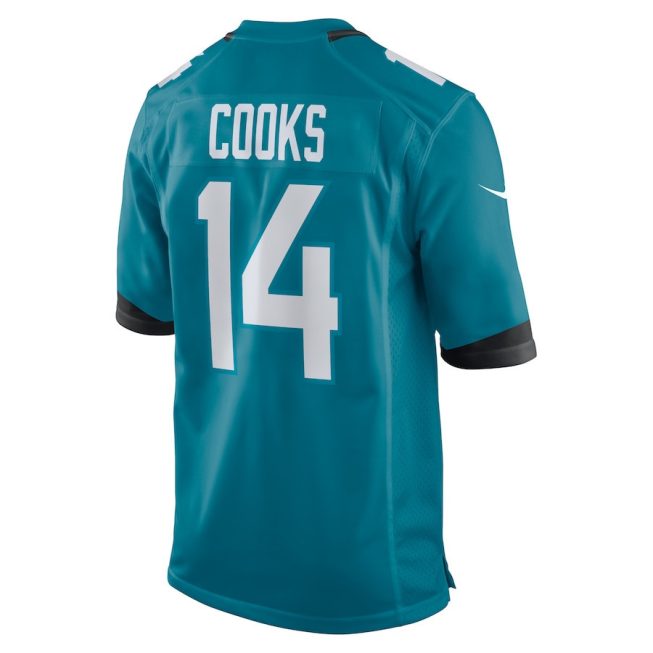 Elijah Cooks 14 Jacksonville Jaguars Men Team Game Jersey - Teal - Image 3