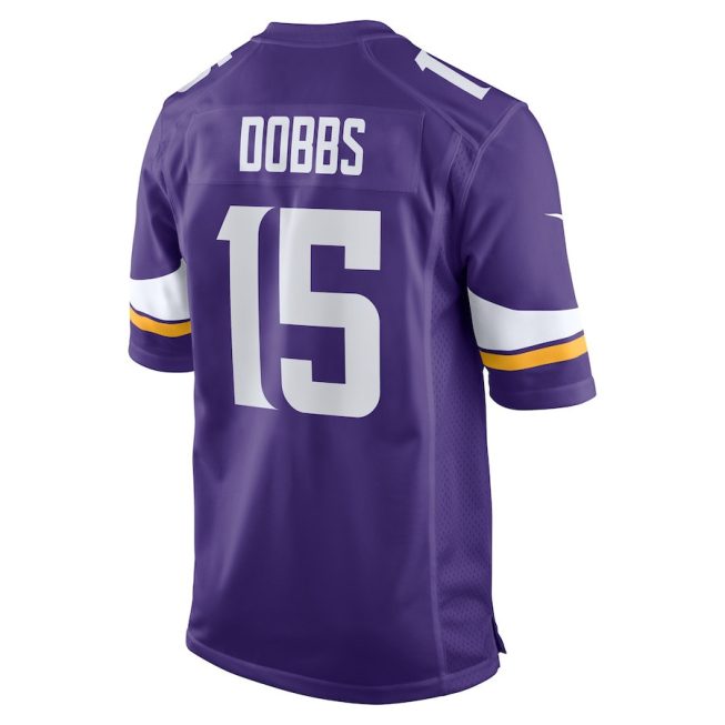 Joshua Dobbs 15 Minnesota Vikings Game Men Jersey - Purple - Image 3