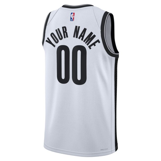 Brooklyn Nets Unisex Swingman Custom Jersey White - Association Edition - Image 3