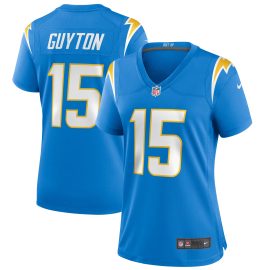 Jalen Guyton Los Angeles Chargers Women's Player Game Jersey - Powder Blue
