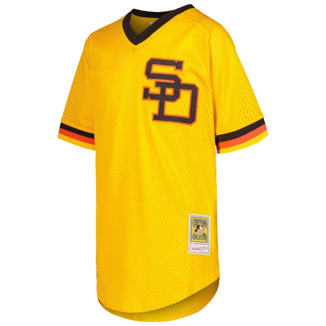 Dave Winfield San Diego Padres Mitchell & Ness Youth Cooperstown Collection Mesh Batting Practice Jersey - Gold - Image 2