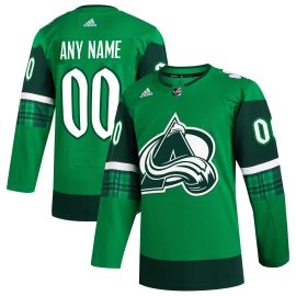 Colorado Avalanche St. Patrick's Day Authentic Custom Jersey - Kelly Green