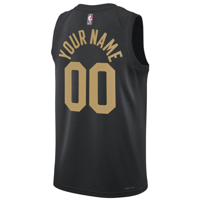 Cleveland Cavaliers Jordan Brand Unisex 2022/23 Swingman Custom Jersey - Statement Edition - Black - Image 3