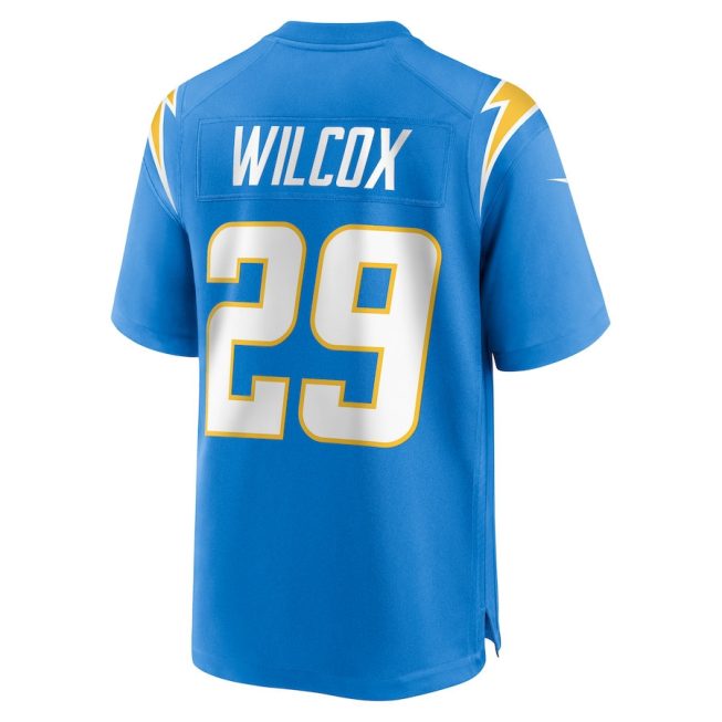Chris Wilcox 29 Los Angeles Chargers Men Game Jersey - Powder Blue - Image 3
