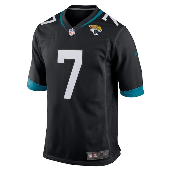 Byron Leftwich 7 Jacksonville Jaguars Men Alternate Retired Game Jersey - Black - Image 2