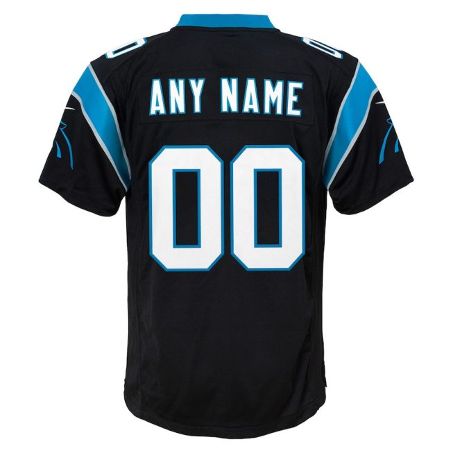 Carolina Panthers Custom YOUTH Game Jersey - Black - Image 3