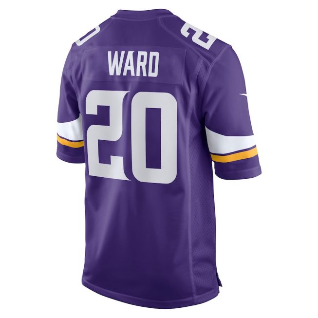 Jay Ward 20 Minnesota Vikings Men Game Jersey - Purple - Image 3