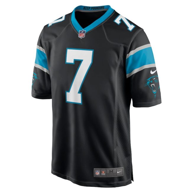 Steve Beuerlein 7 Carolina Panthers Men Retired Jersey - Black - Image 2