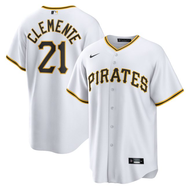 Roberto Clemente Pittsburgh Pirates Home Replica Player Name Jersey - White