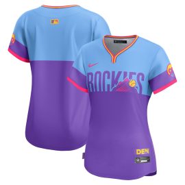 Custom Women's Colorado Rockies Purple Light Blue 2025 City Connect Limited Jersey