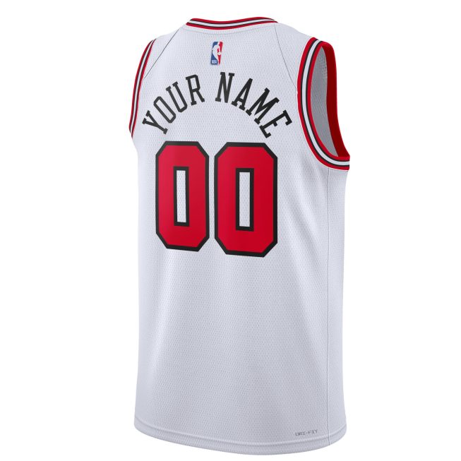 Chicago Bulls Unisex Swingman Custom Jersey White - Association Edition - Image 3