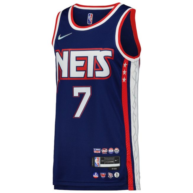 Kevin Durant 7 Brooklyn Nets Swingman Men Jersey - City Edition - Blue - Image 2