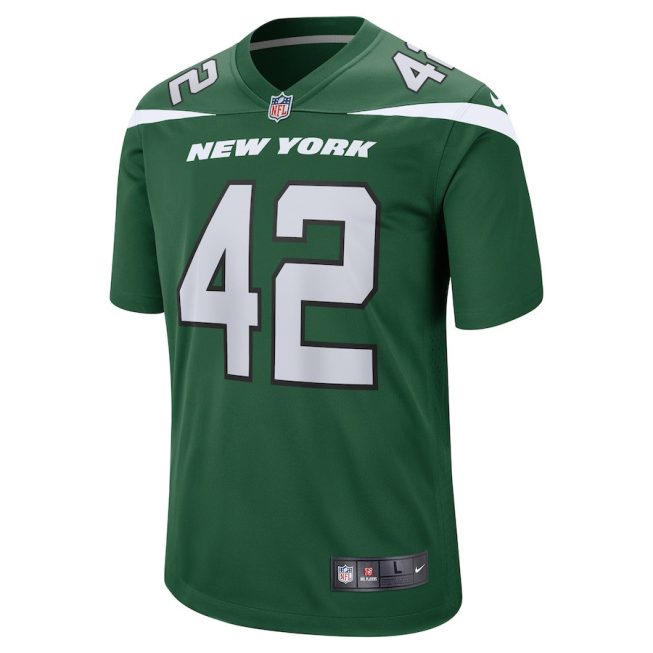 Thomas Hennessy 42 New York Jets Men Game Jersey - Gotham Green - Image 2