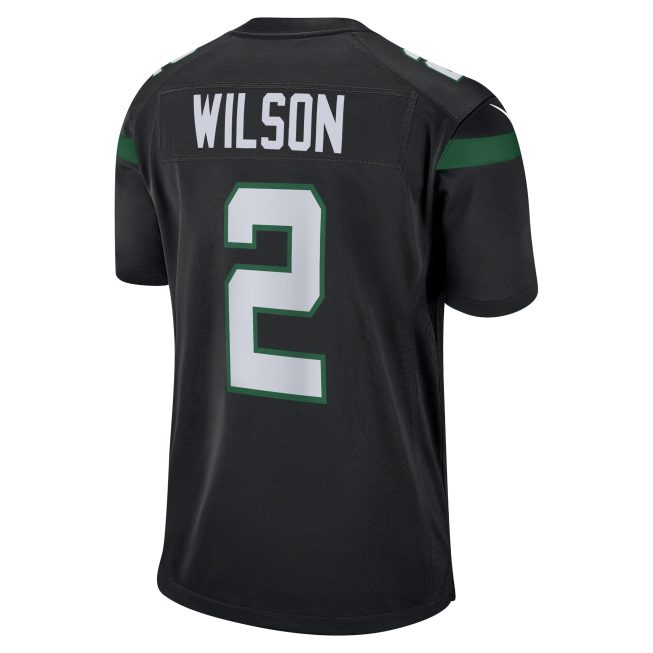 Zach Wilson New York Jets Youth Game Jersey - Black - Image 3