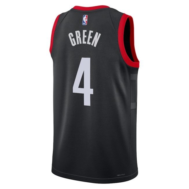 Jalen Green 4 Houston Rockets 2023/24 Statement Edition Swingman Jersey - Black - Image 3