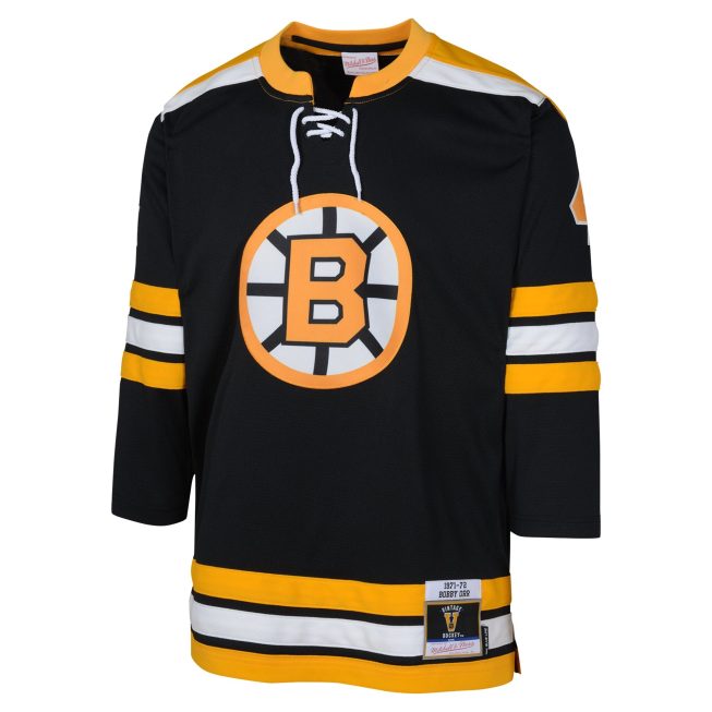Bobby Orr Boston Bruins Mitchell & Ness Youth 1971 Blue Line Player Jersey - Black - Image 2