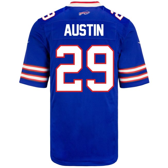 Alex Austin 29 Buffalo Bills Men Home Game Jersey - Royal - Image 3