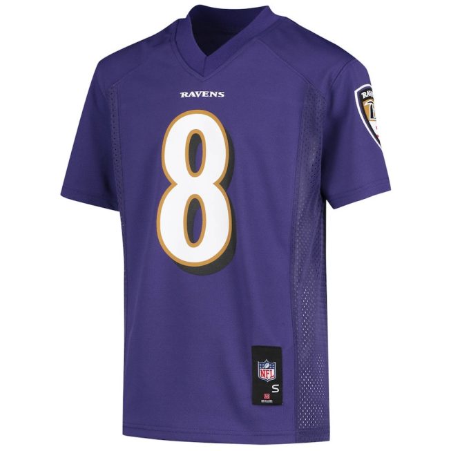 Lamar Jackson 8 Baltimore Ravens YOUTH Jersey - Purple - Image 2