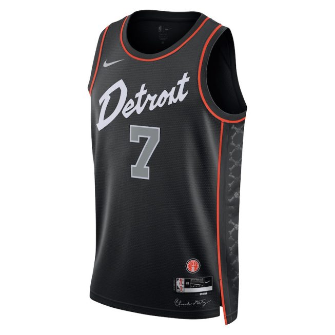 Killian Hayes 7 Detroit Pistons 2023/24 City Edition Swingman Jersey - Black - Image 2