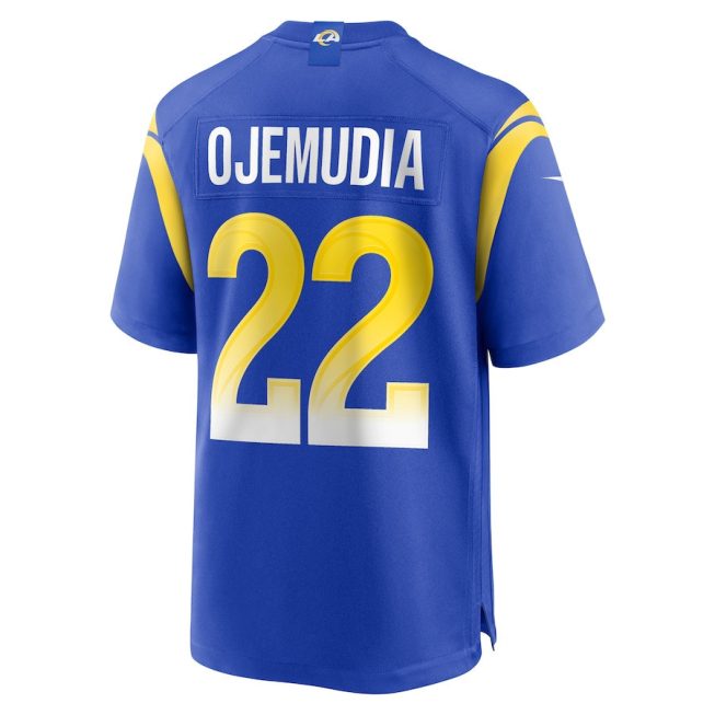 Michael Ojemudia 22 Los Angeles Rams Men Game Jersey - Royal - Image 3