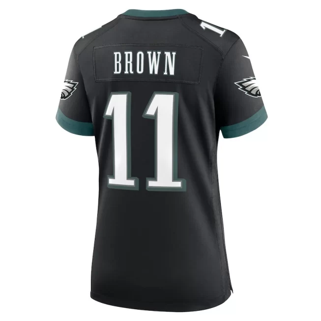 A.J. Brown 11 Philadelphia Eagles Alternate Game Women Jersey - Black - Image 3