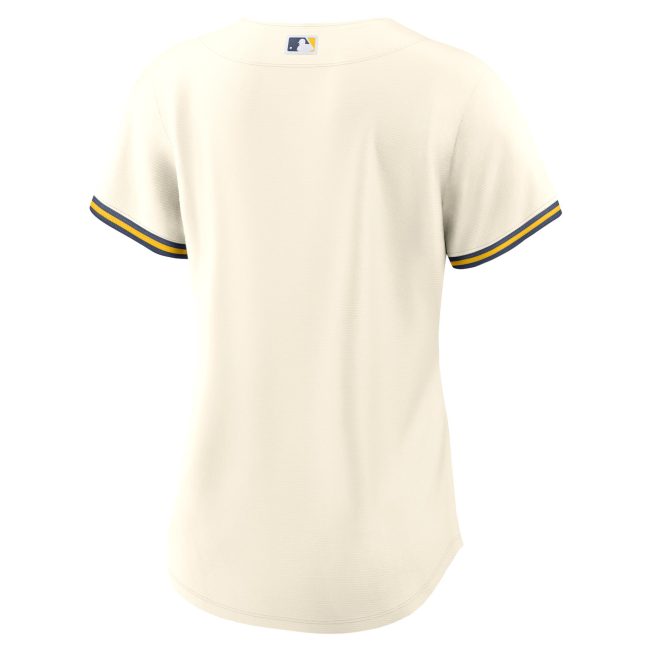 Milwaukee Brewers Women's Home Replica Team Jersey - Cream - Image 3