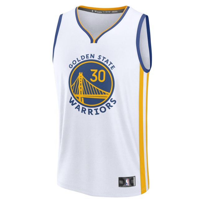 Stephen Curry Golden State Warriors Fanatics Fast Break Replica Player Jersey - Association Edition - White - Image 2