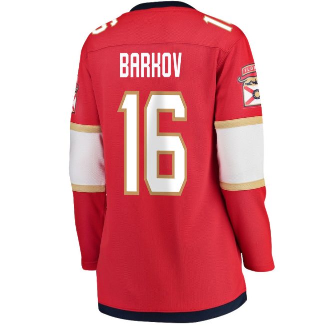 Aleksander Barkov 16 Florida Panthers 2024 STANLEY CUP Final Women's Home Breakaway Jersey - Red - Image 3