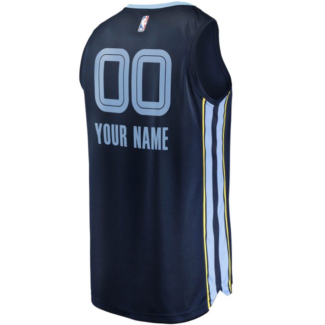 Memphis Grizzlies Fanatics Fast Break Custom Replica Jersey Navy - Icon Edition - Image 3