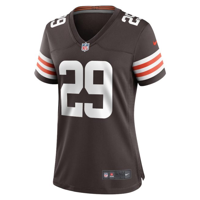 Cameron Mitchell 29 Cleveland Browns Women Team Game Jersey - Brown - Image 2