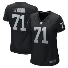 Justin Herron 71 Las Vegas Raiders Women Team Game Jersey - Black