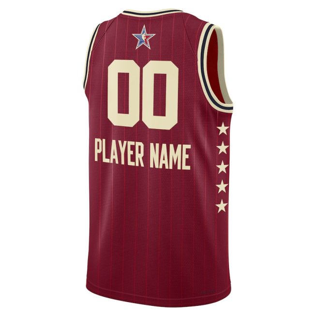 2024 All-Star Game Swingman Custom Men Jersey - Crimson - Image 3
